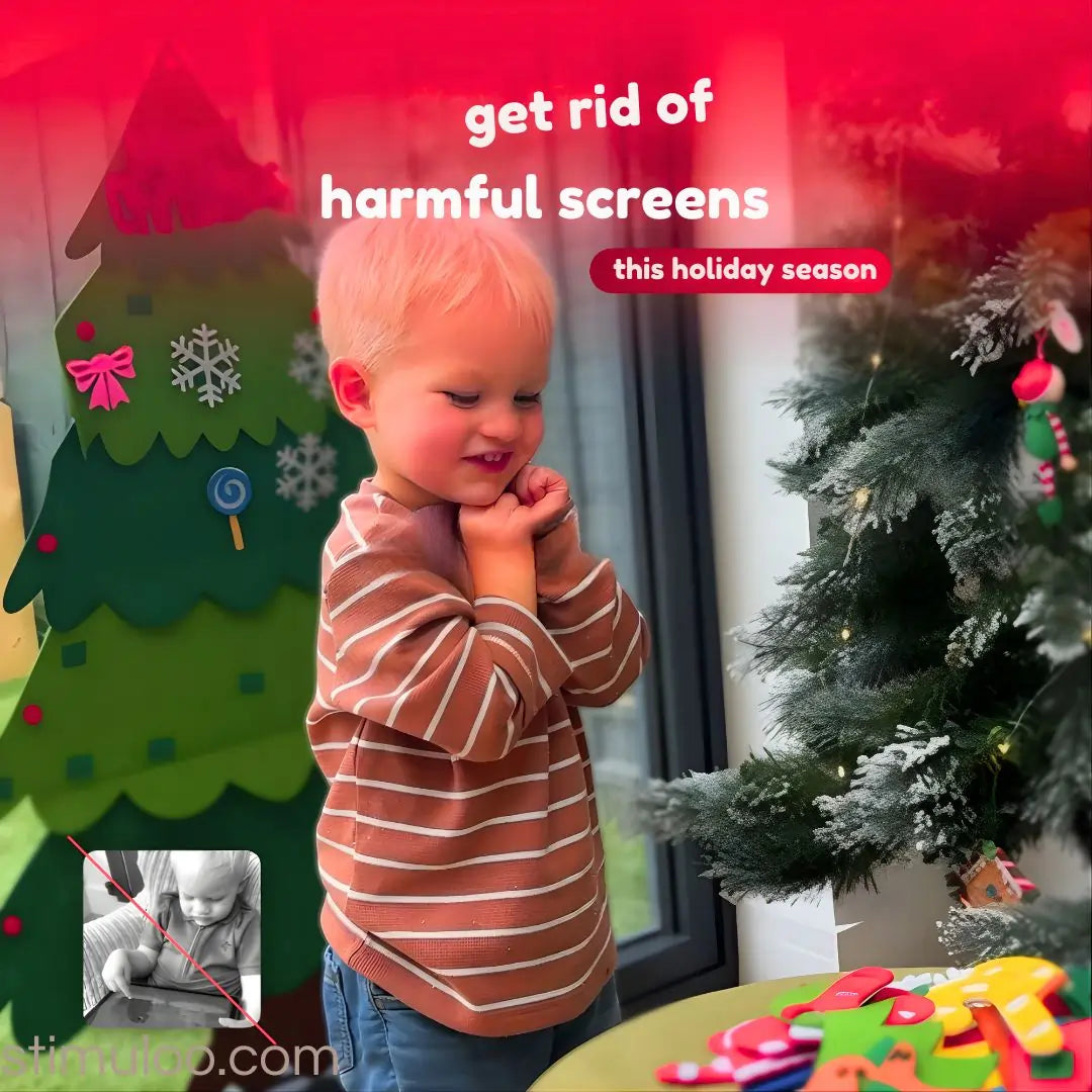 Interactive felt tree for kids, Christmas craft with 32 removable felt ornaments for endless holiday fun.