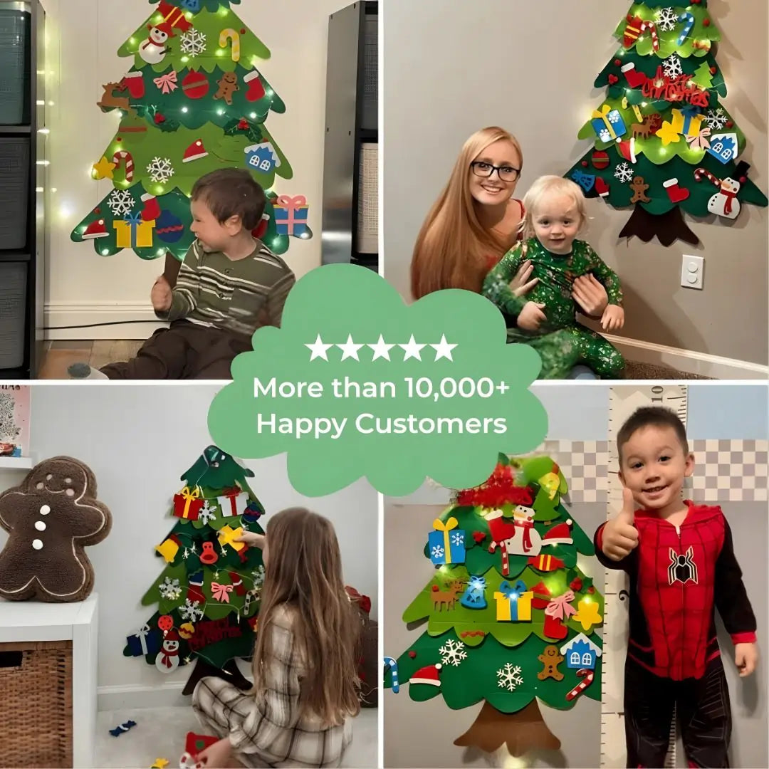 Safe and fun felt Christmas tree for toddlers, perfect for holiday learning and creative decoration.