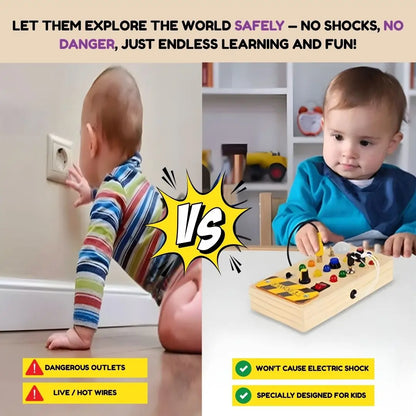 Toddler busy board toy without screens