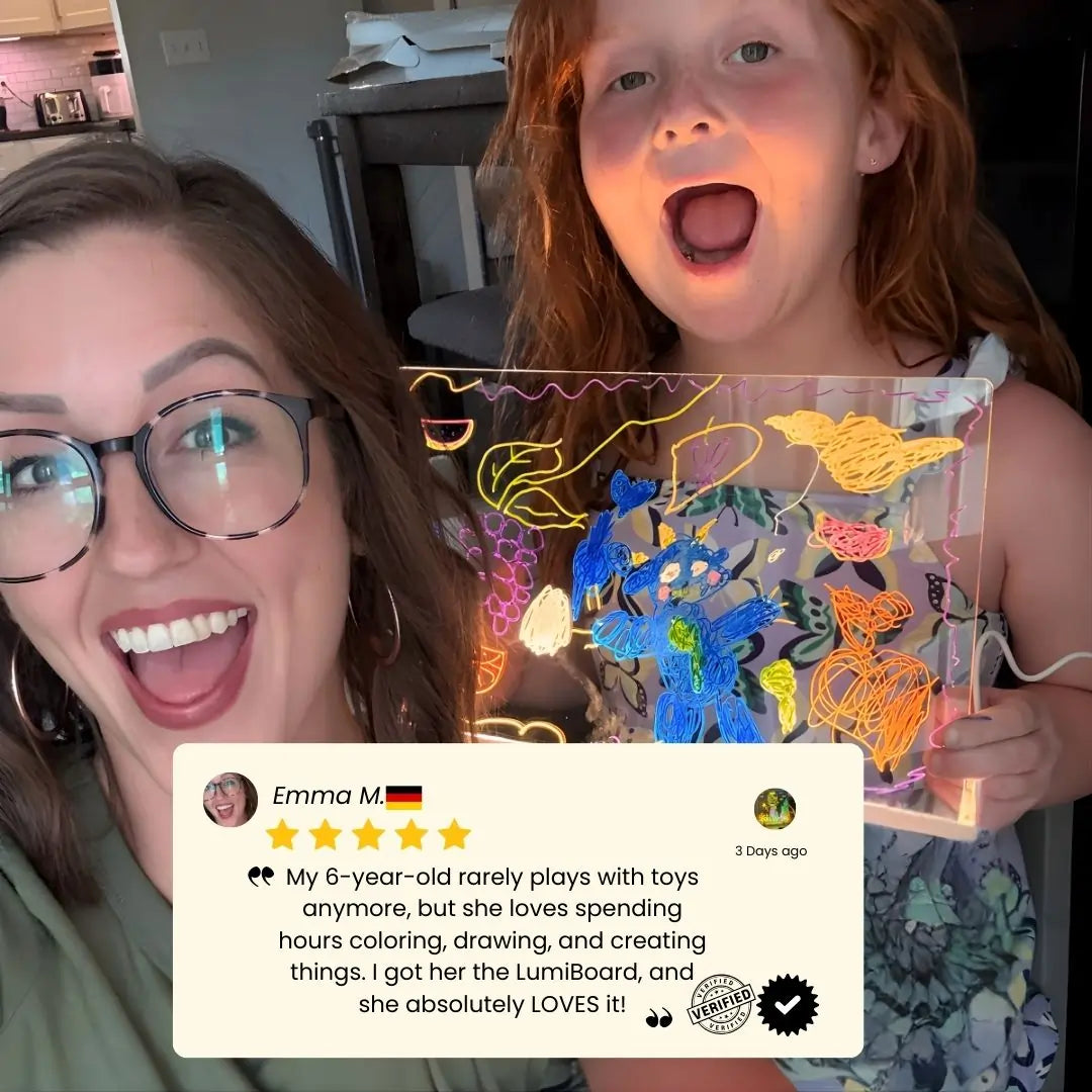 LumiBoard light-up drawing board used for Christmas decorations and festive messages.