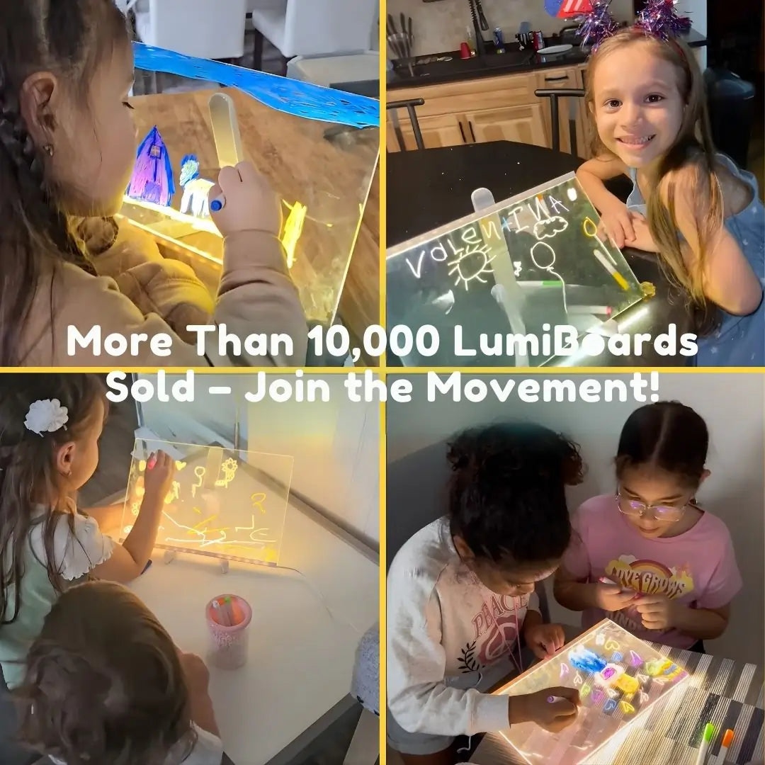 LumiBoard serving as a soft nightlight in a child’s bedroom, creating a calm, glowing atmosphere.