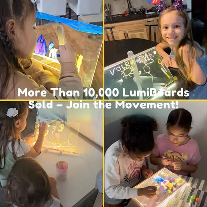 LumiBoard serving as a soft nightlight in a child’s bedroom, creating a calm, glowing atmosphere.