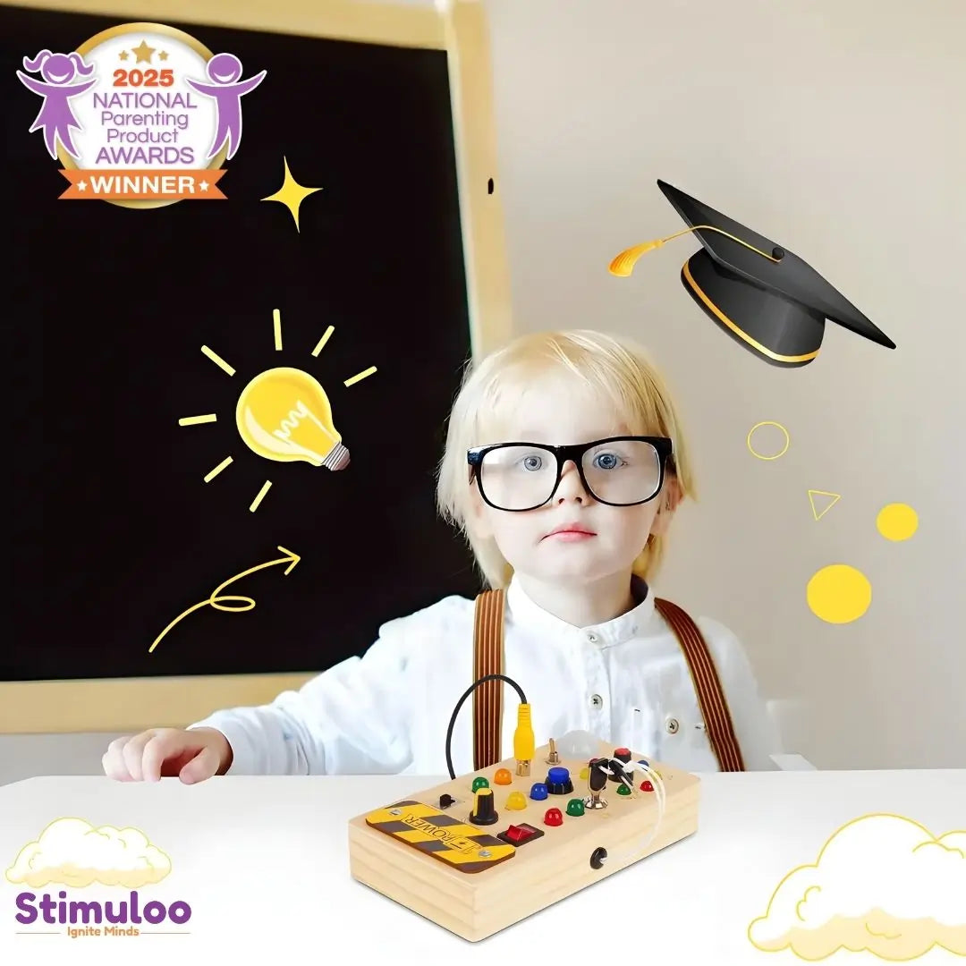 Montessori busy board wooden sensory toy for toddlers