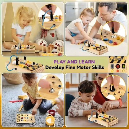 Busy board travel toy for toddlers